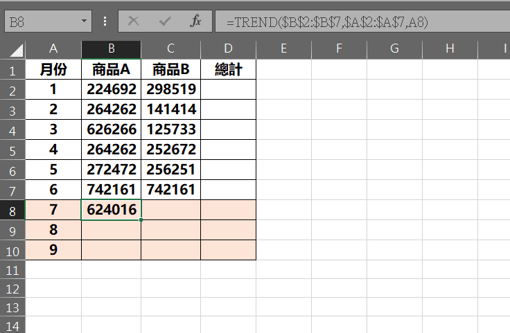 excel 預測