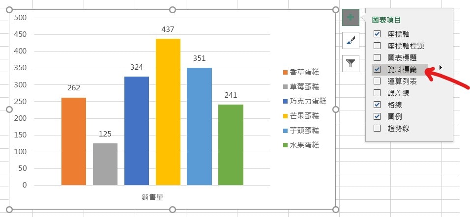 excel 資料標籤