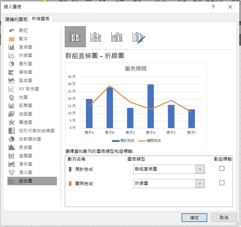 excel 組合圖