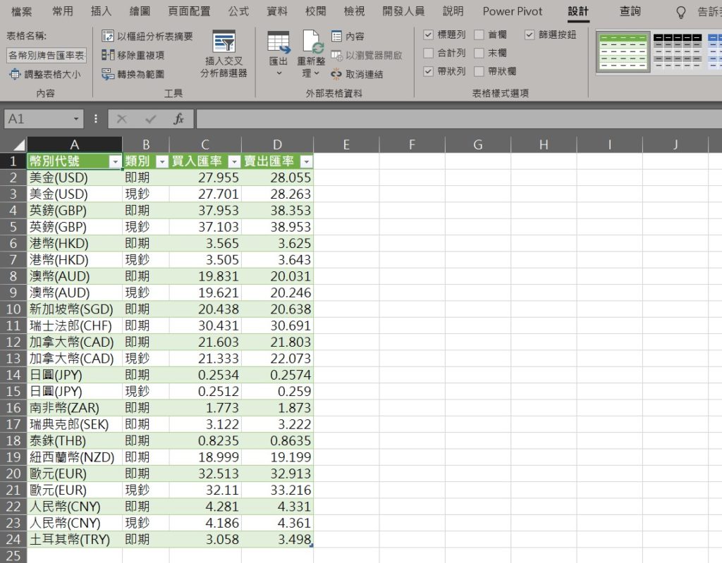 excel 匯率