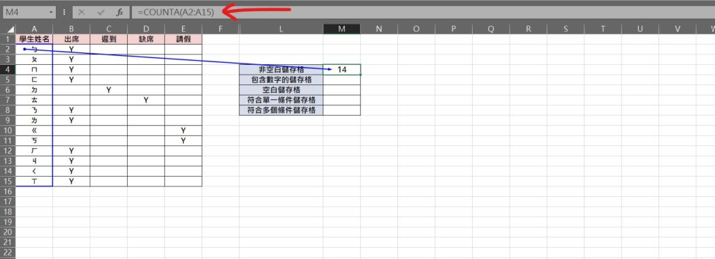 excel 計算個數 項目個數加總 計算項目個數