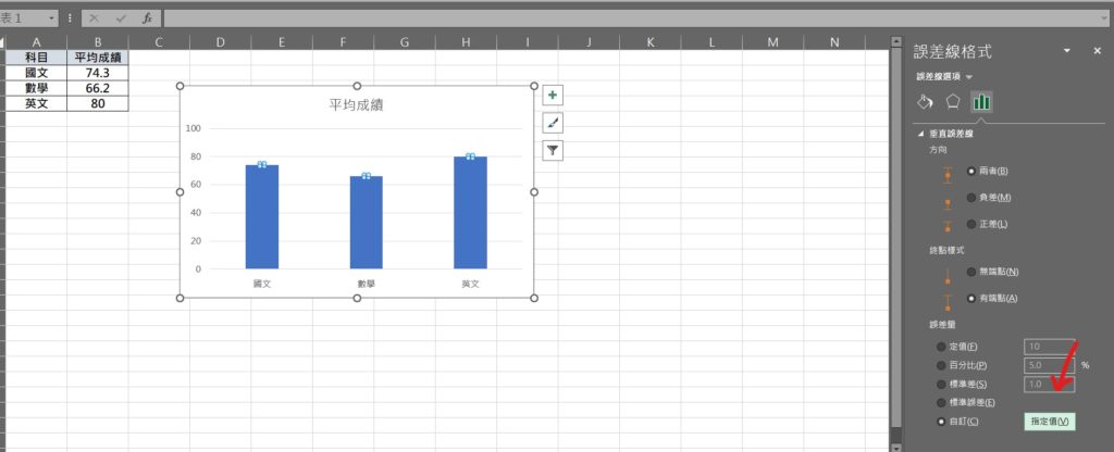 excel 誤差值