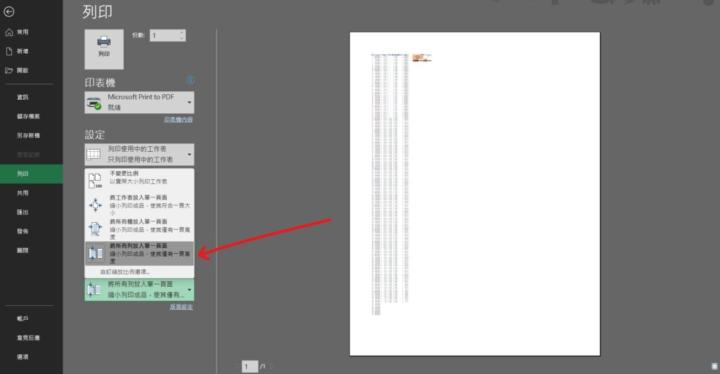 excel 太長列印