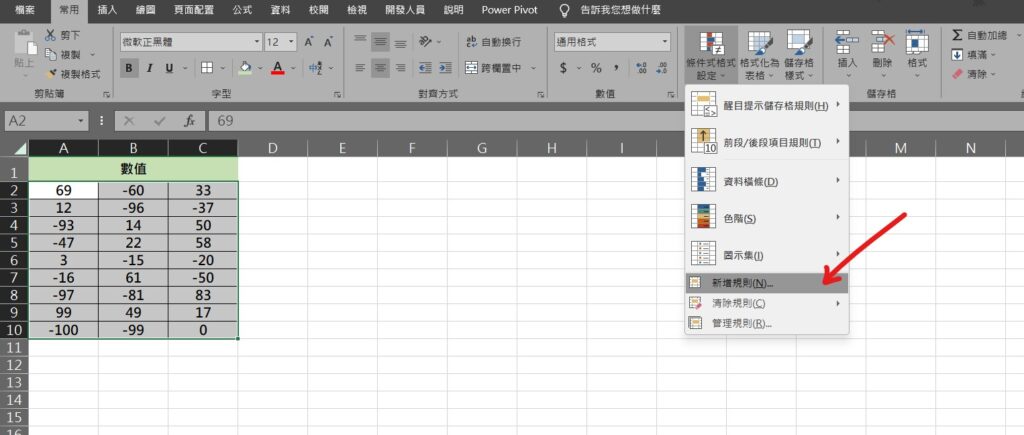 excel 正負 顏色 負數變紅色 兩數相減小於0 呈現紅色