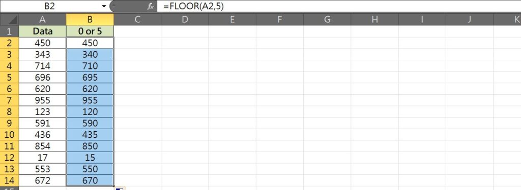 excel 尾數0或5