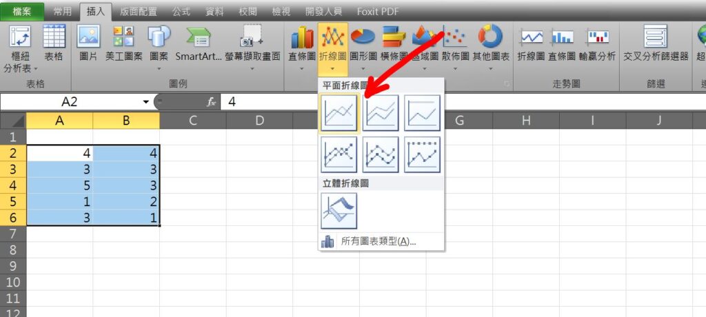 excel 折線圖 兩條線