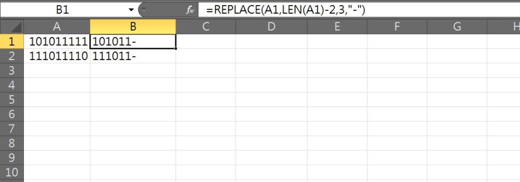 excel 字串中間加字