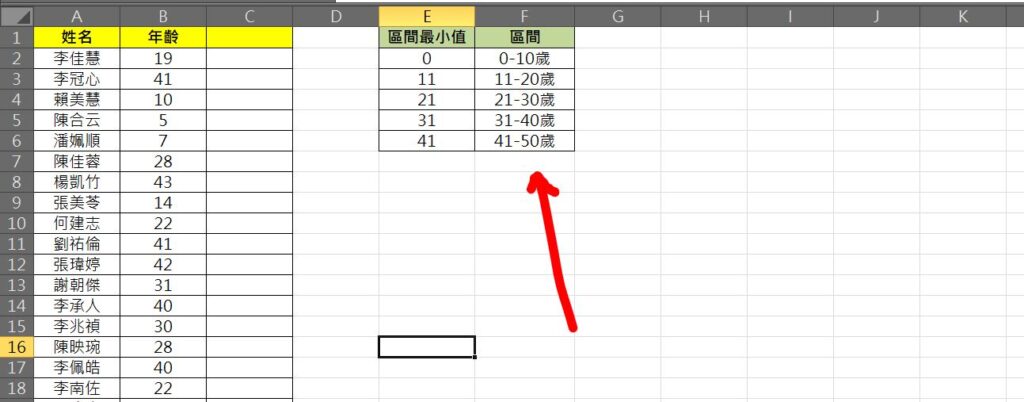 excel 區間篩選