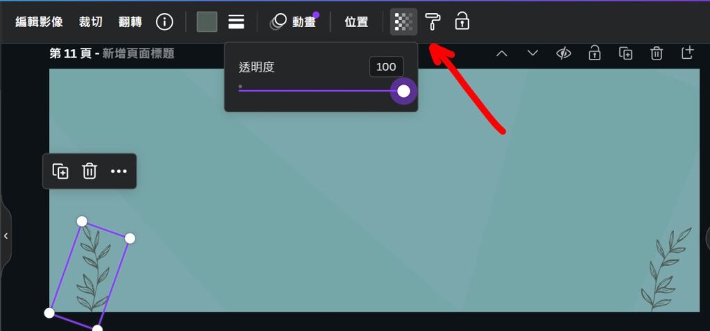 canva 不透明度