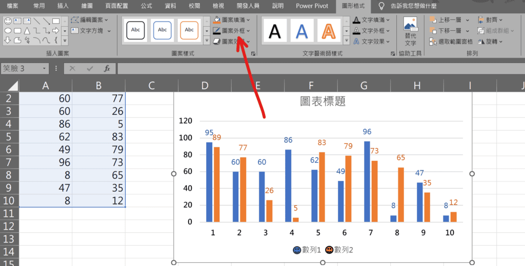 excel 圖例形狀